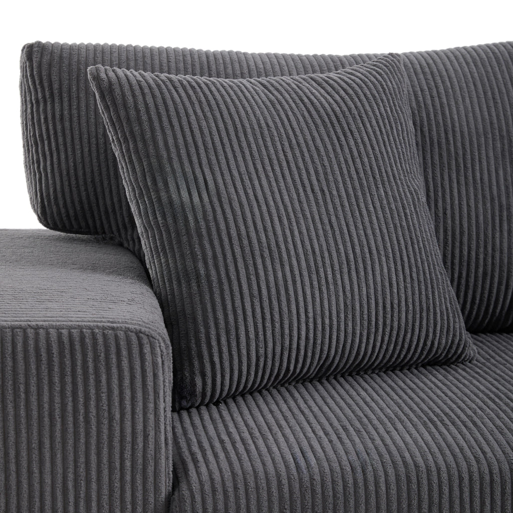 Divano Letto Angolare 3 Posti con Contenitore, USB e Cuscini ¨C MINIMAL ¨C Grigio