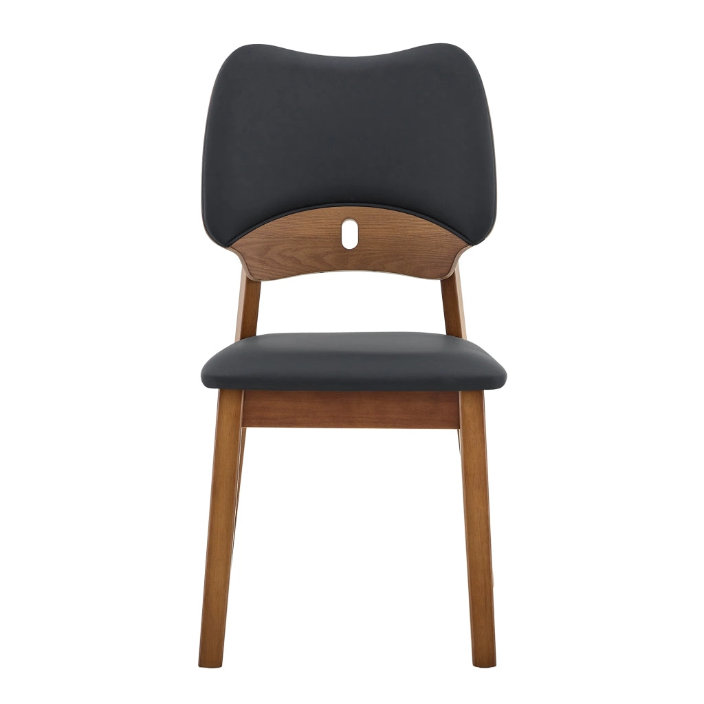 Set di 2 sedie da pranzo con schienale a farfalla, sedie moderne in legno con seduta imbottita, sedie di design per cucina, sala da pranzo e soggiorno