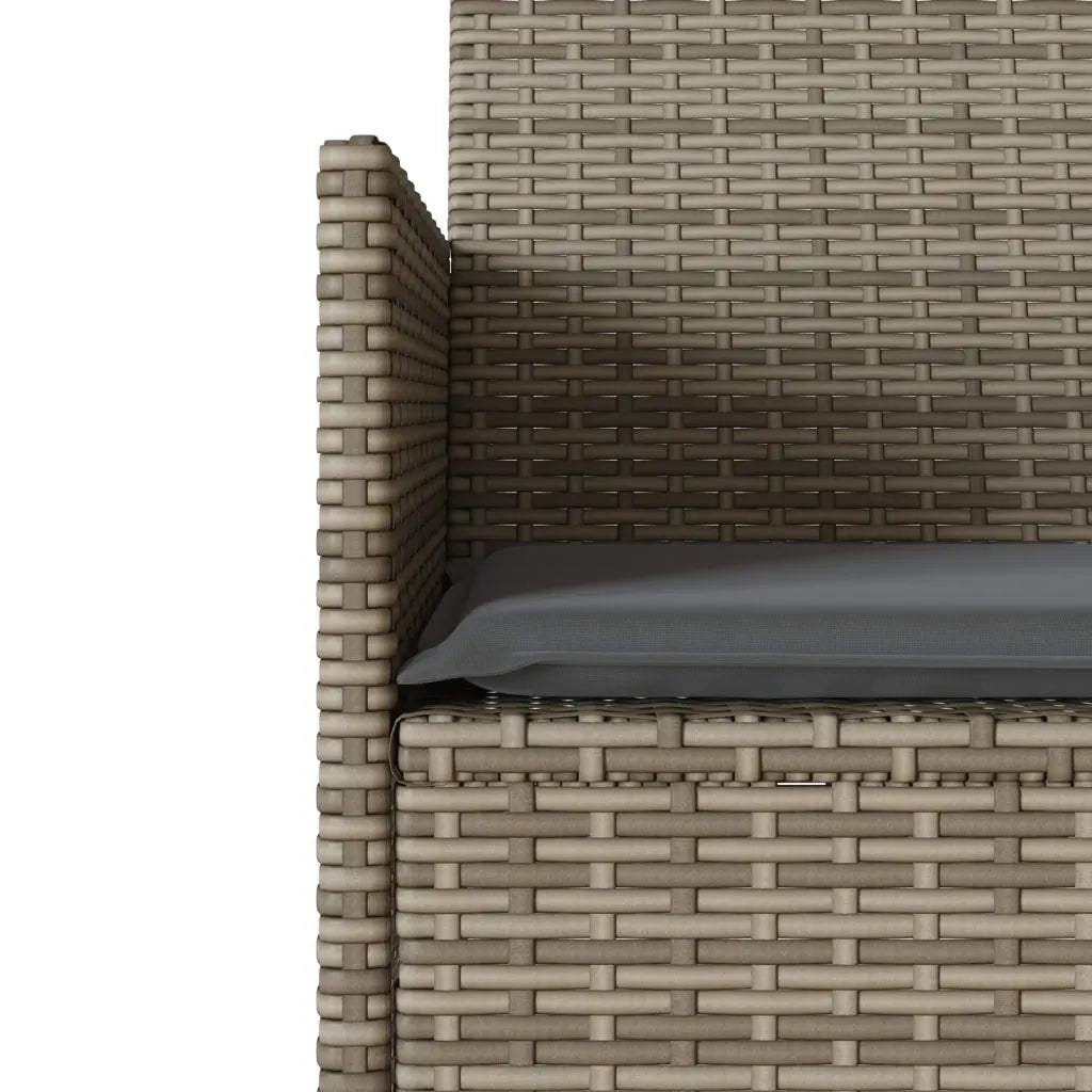 Divano Giardino 2 Posti con Tavolo e Cuscini Grigio Polyrattan 4003886