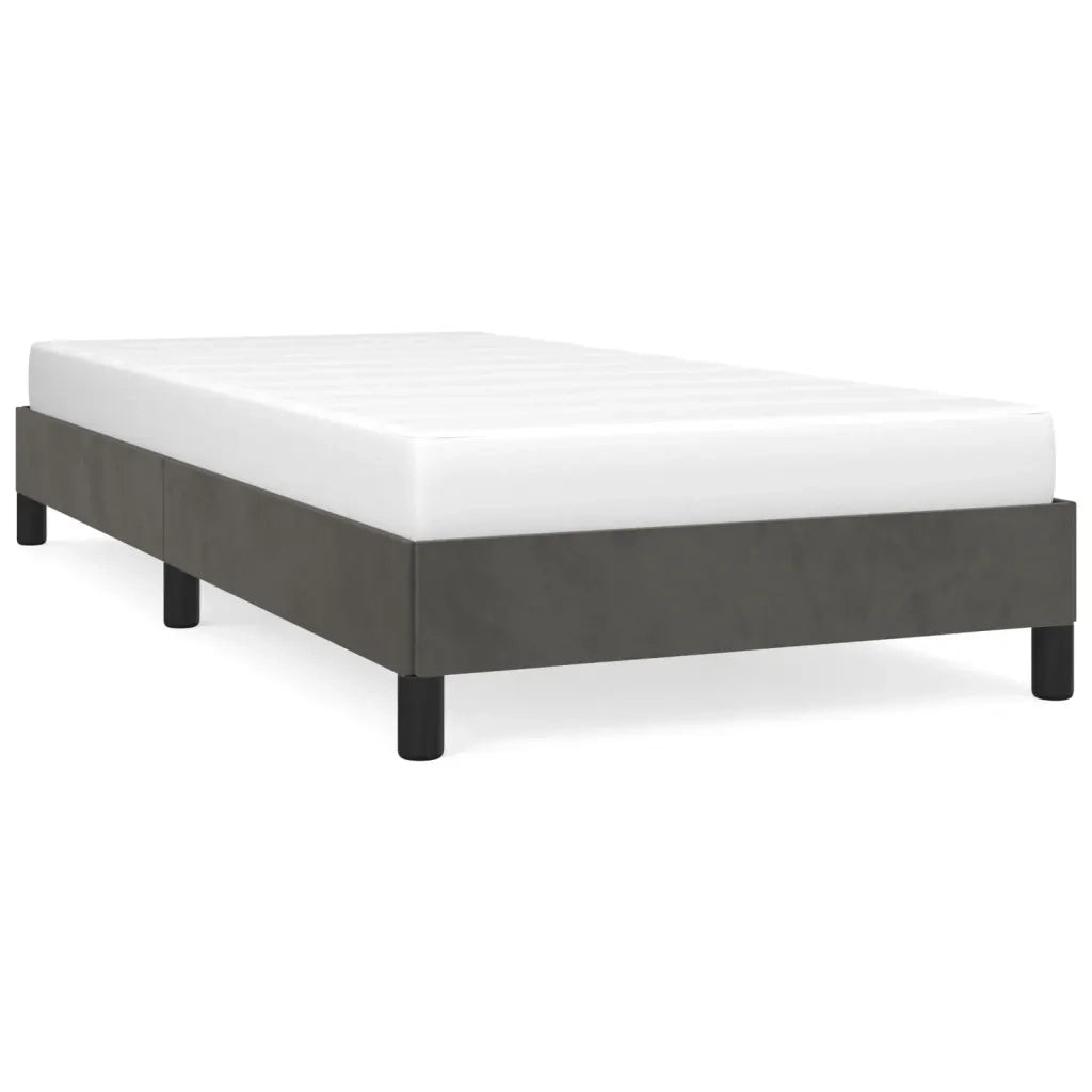 Letto singolo | Letto per adulti | Giroletto senza Materasso Grigio Scuro 80x200 cm Velluto