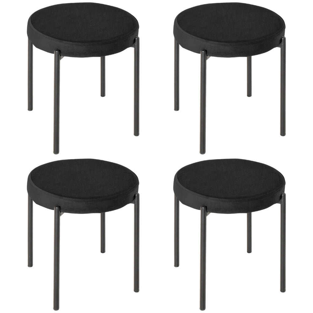 SGABELLO Impilabile Set da 4 pezzi 41,5 x 41,5 x 46 cm Nero Metallo
