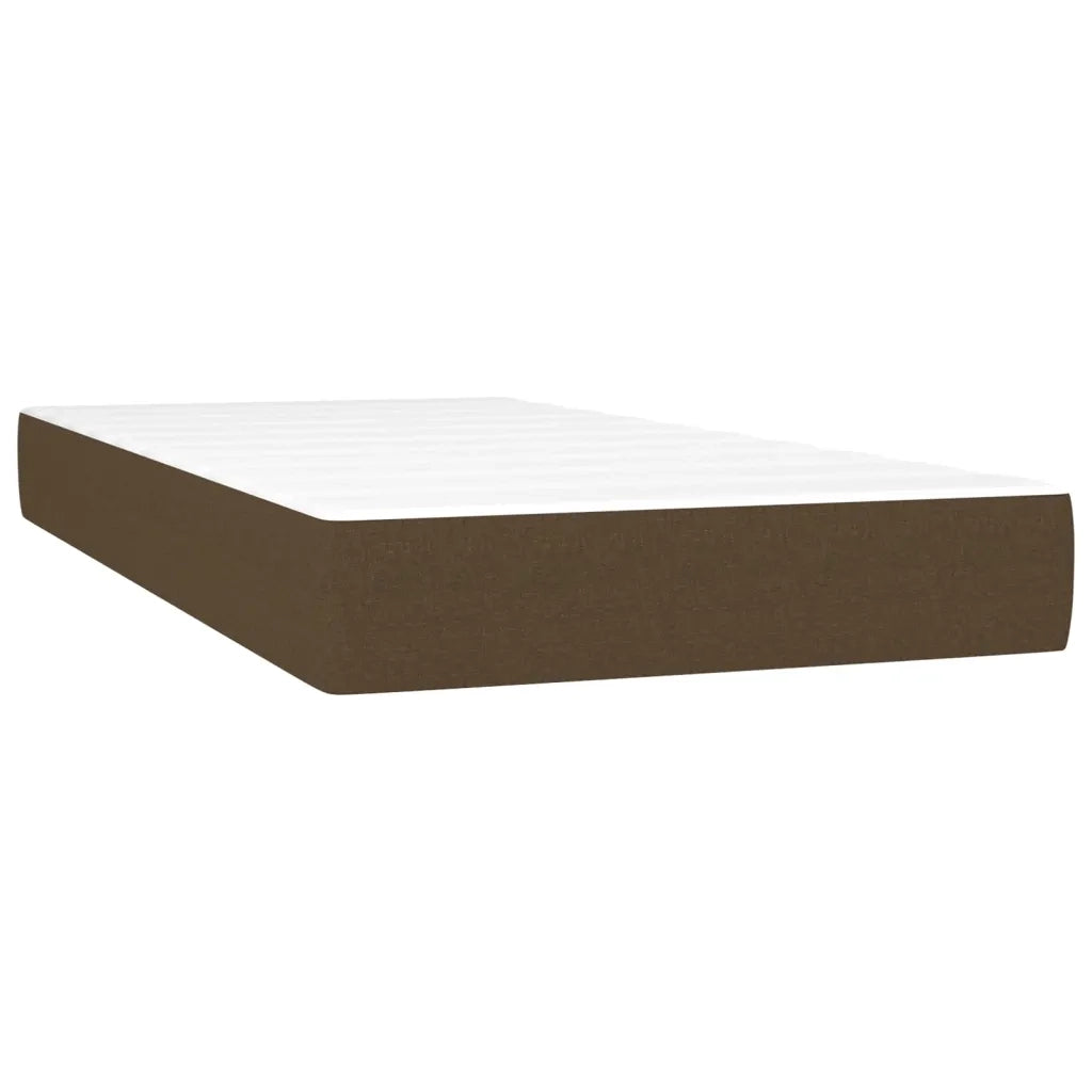 Giroletto a Molle con Materasso Marrone Scuro 90x200 cm Tessuto 3127096
