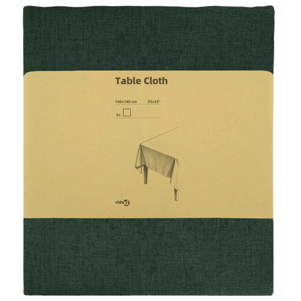Tovaglia da Tavolo 5 pz Rettangolare Verde Scuro 140 x 140 cm 42040326