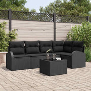 Set di divani con cuscino Nero Poliestere