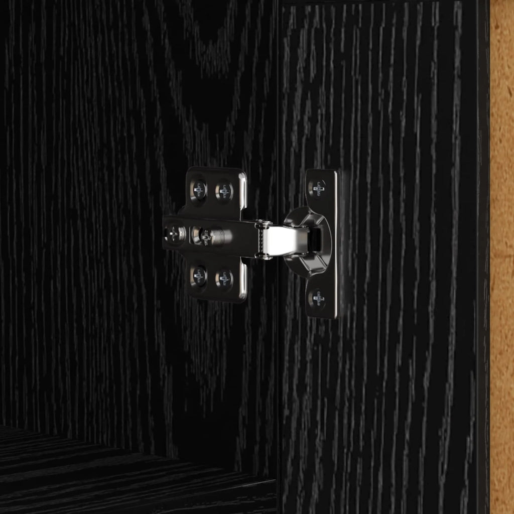 Credenza | Madia | Buffet da pranzo | Armadio da pranzo Rovere Nero 69,5 x 34 x 90 cm