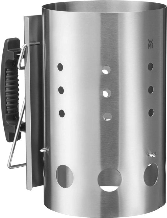 Griglia barbecue da esterno 29 x 17 x 27 cm per carbone o legna, acciaio inox con maniglia e aiuto di uscita - Accendino a gas per barbecue