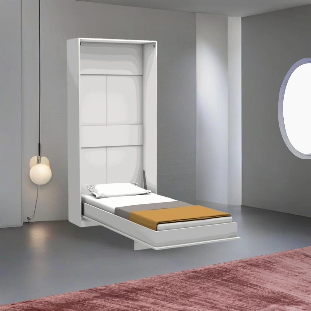 Letto singolo a scomparsa salvaspazio Happy bianco 104x38x221H