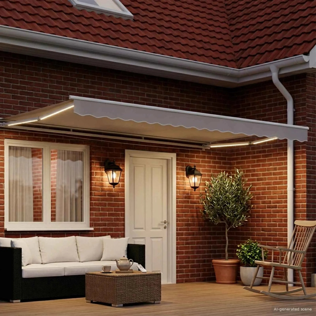 Telaio tenda elettrica con LED Bianco 4,5 × 3 m Alluminio 42024841