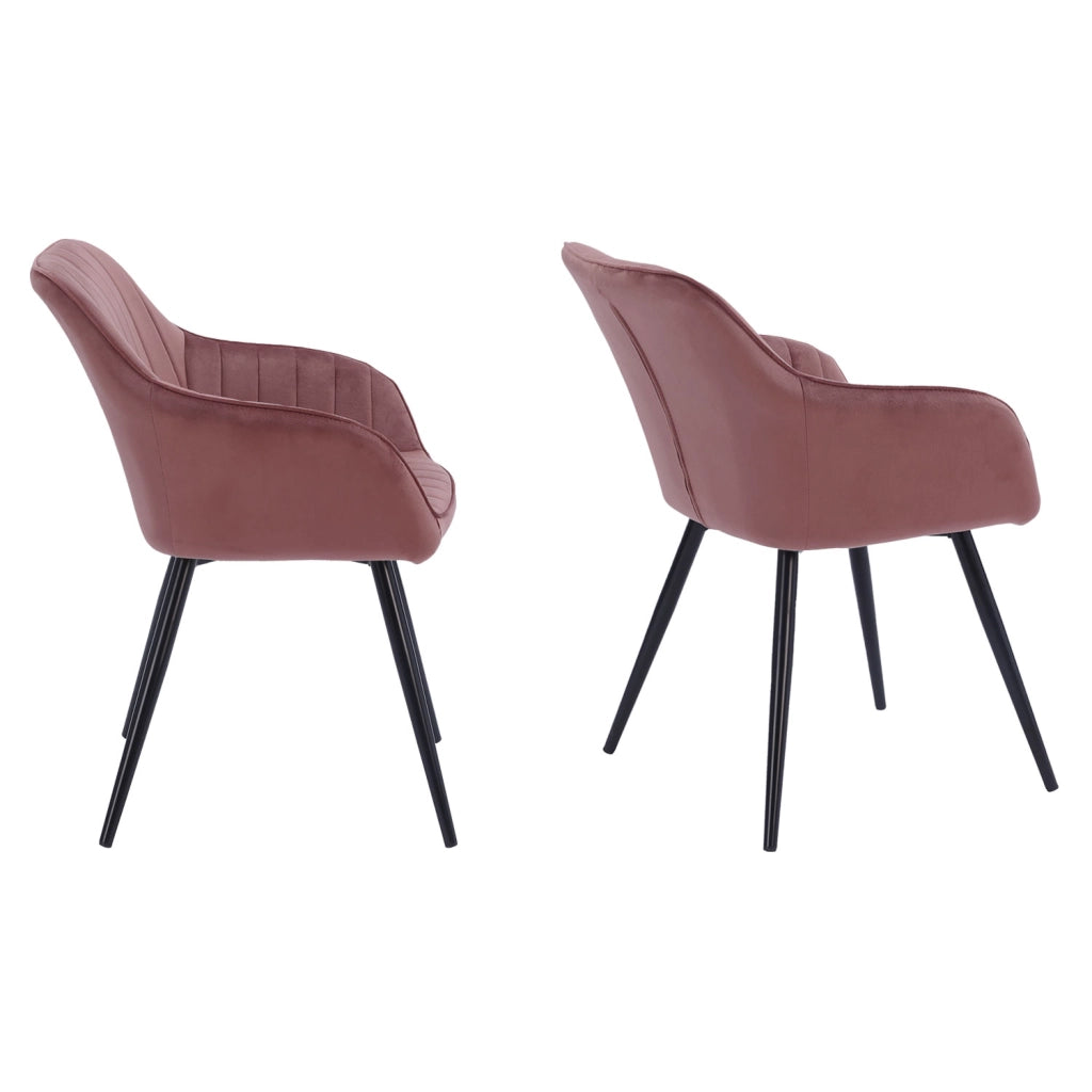 Set di 2 sedie in velluto rosa BERTILLE
