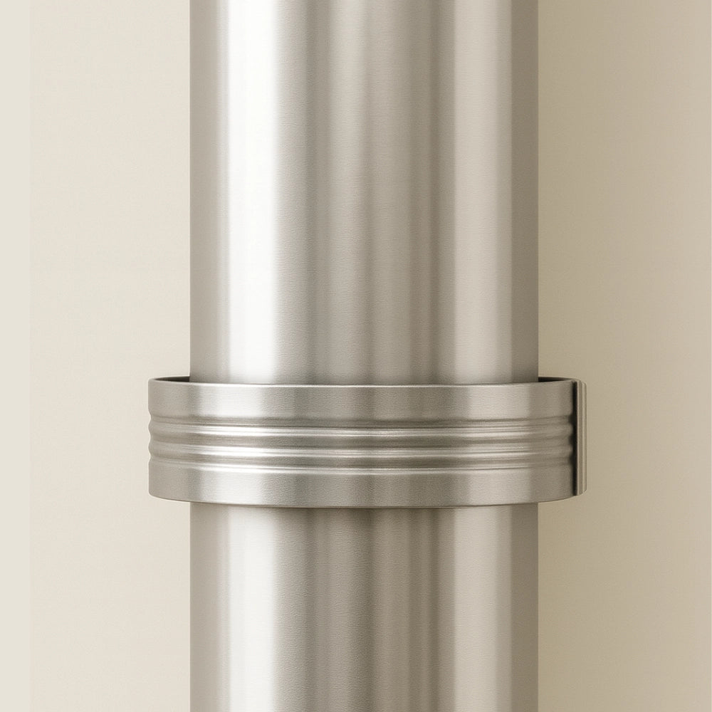 Collare nervato acciaio inox Ø 300 mm fissaggio canna fumaria confezione 2 pezzi