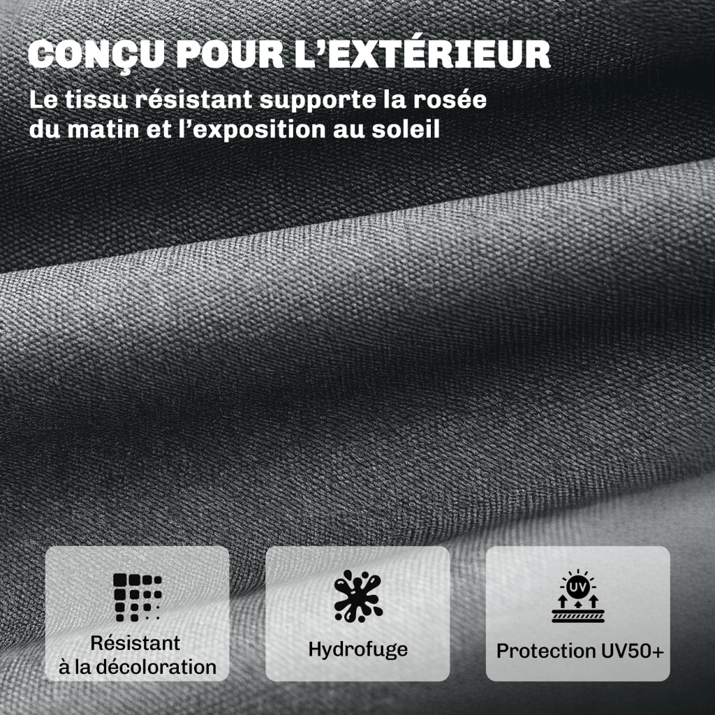 Cuscino per Lettino Prendisole ¨C Xylo ¨C Memory Foam Grigio Scuro 198x65x13cm