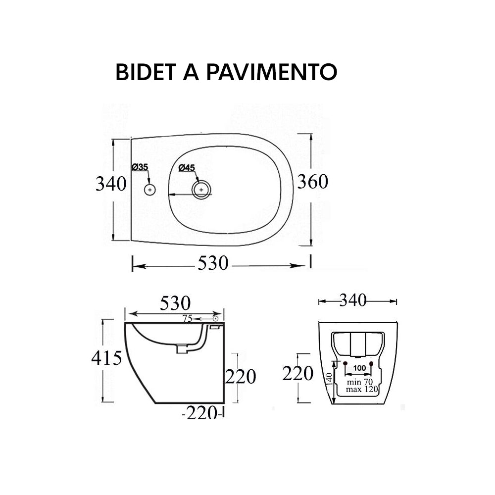 Coppia sanitari fun a pavimento vaso e bidet sedile frizionato