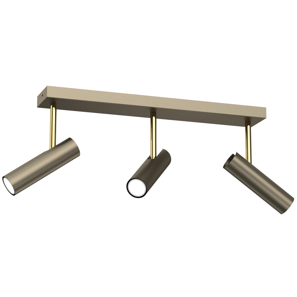 Plafoniera barra 3 spot orientabili oro GU10 Axion Luminex