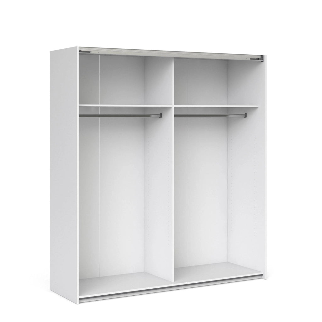 Armadio Camera da Letto Isabeau, Guardaroba Grande 2 Ripiani, 59x200h cm Bianco