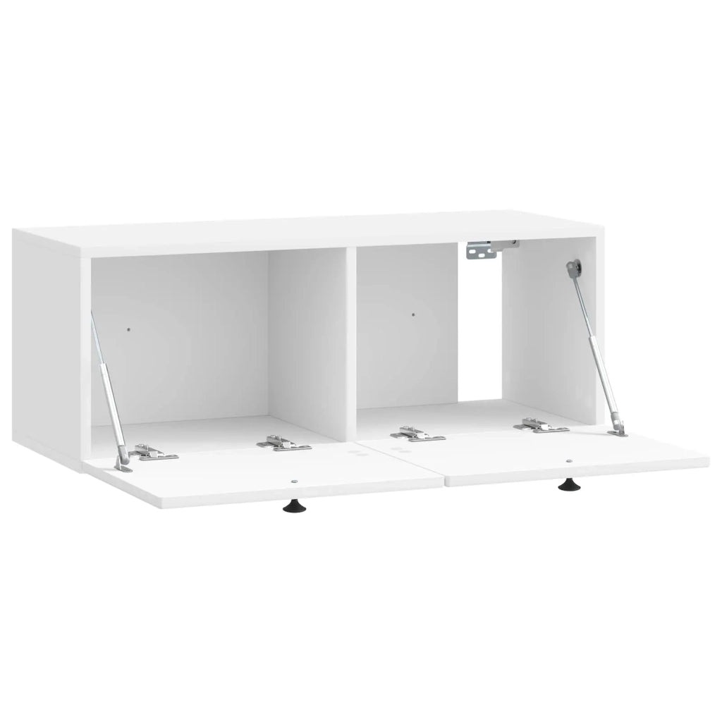 Mobile TV da Muro | Armadietto TV | Mobile Porta TV Bianco Lucido 78,5 x 31 x 30 cm