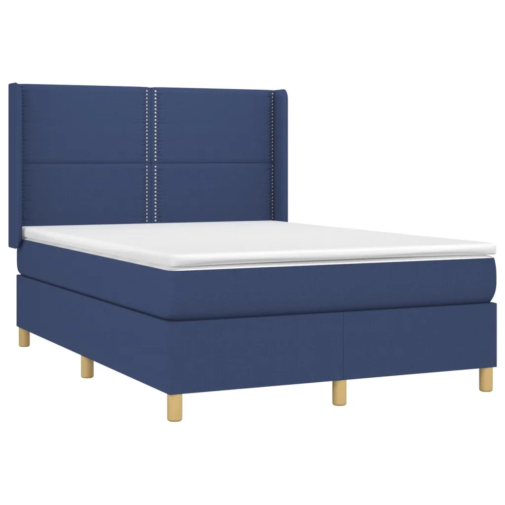 Letto a Molle con Materasso e LED Blu 140x200 cm in Tessuto 3138803