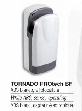 Asciugamani elettrico a parete Tornado Protech BF in plastica bianco