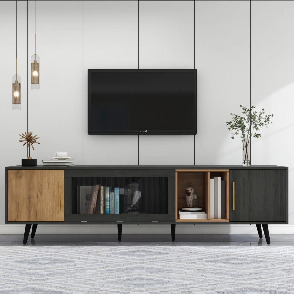 MOBILE TV 200x40x55,5 cm MDF Grigio e Marrone
