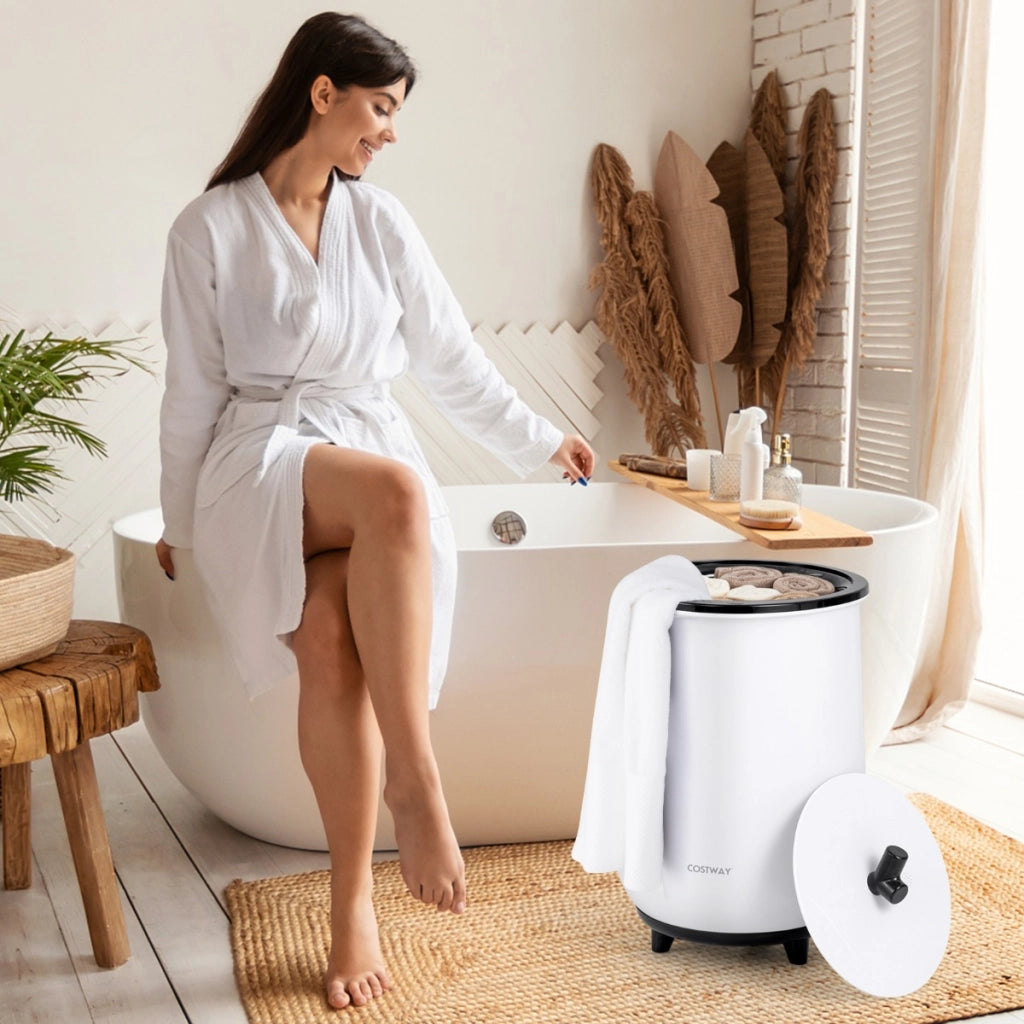 Secchiello riscaldatore di asciugamani da 20L con 3 livelli di riscaldamento timer, Secchiello grande Nero-Portasciugamani