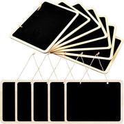 Mini tavole decorative da appendere - 12 pezzi - nero - legno - 16 x 12 cm