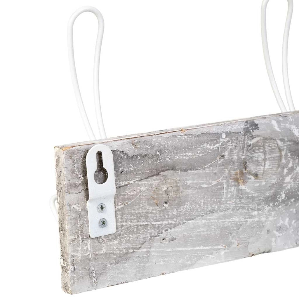 Appendiabiti da parete in legno con 4 ganci 49x2,3x8,2h cm