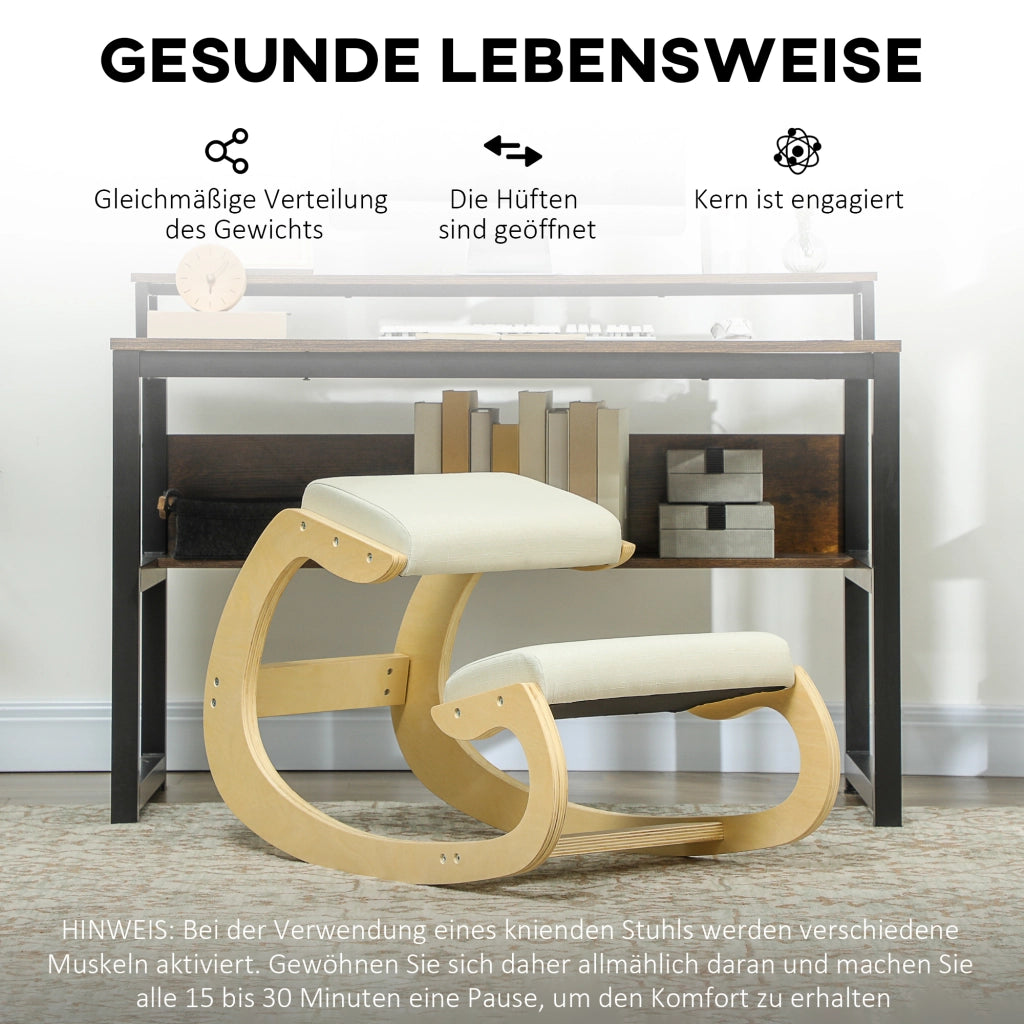 Sgabello ergonomico a dondolo per ufficio ¨C Minimal ¨C crema