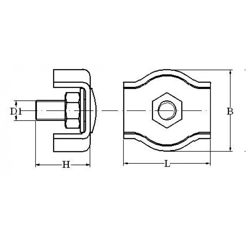 MORSETTO INOX 316 Ø MM.2 AISI 316 SIMPLEX WIRE ROPE CLIP Ø MM.6