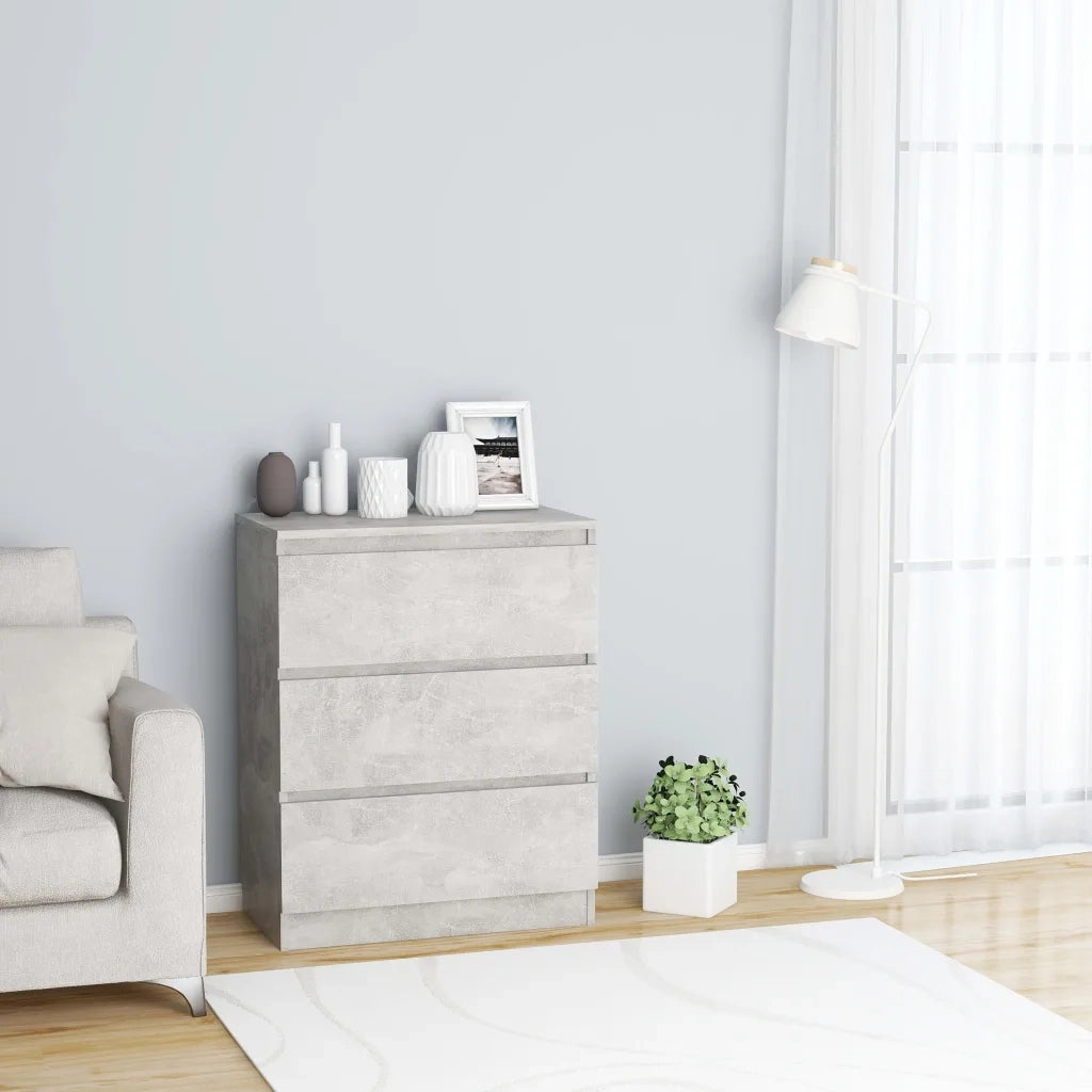 Credenza | Madia | Buffet da pranzo | Armadio da pranzo Grigio Cemento 60x35x76 cm in Legno Multistrato