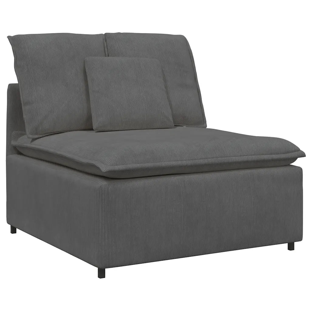 Modulo Centrale Divano Modulare con Cuscini Grigio Scuro 100 cm 154797