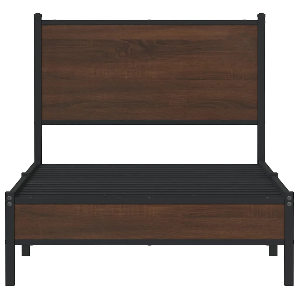 Giroletto senza Materasso-Struttura Letto in Metallo Rovere Marrone 80x200 cm 432626