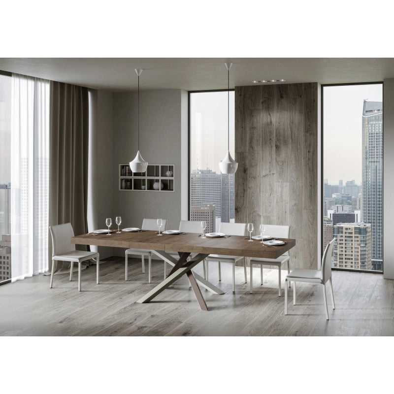 Tavolo allungabile 180/440x90 cm Volantis Premium telaio Multicolore 4/C - Noce