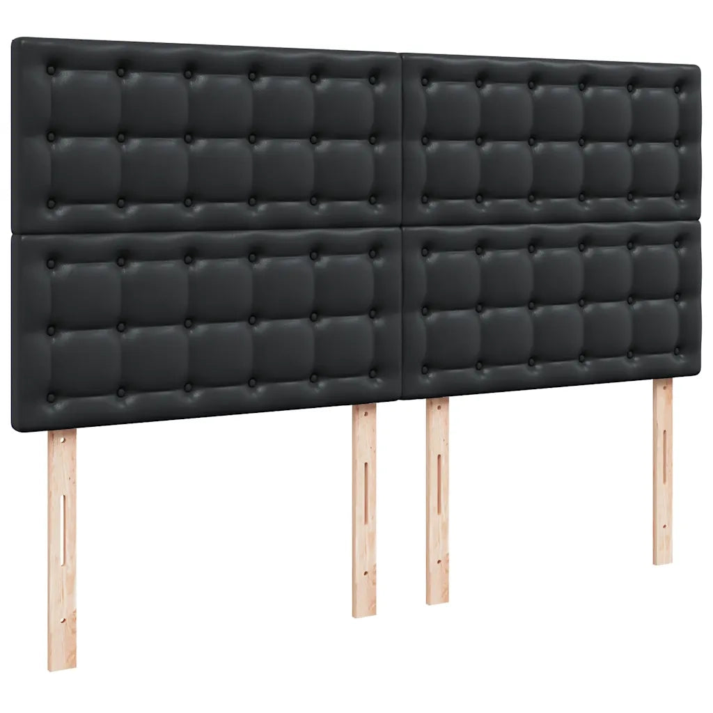 Struttura Letto Pouf con Materasso Nero 180x200 cm Similpelle 3313016