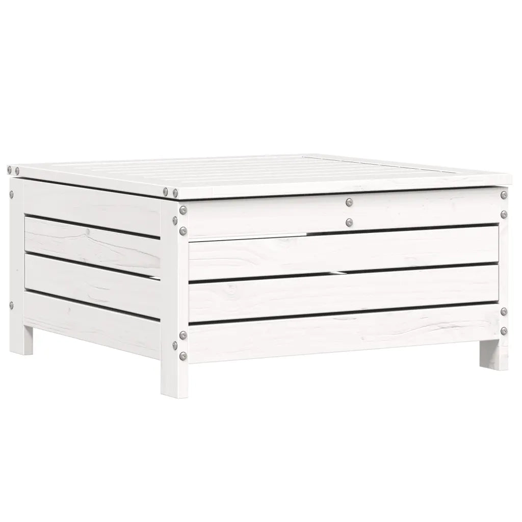 Set Salotto da Giardino 4 pz | Set di Mobili da Esterno Bianco in Legno Massello di Pino