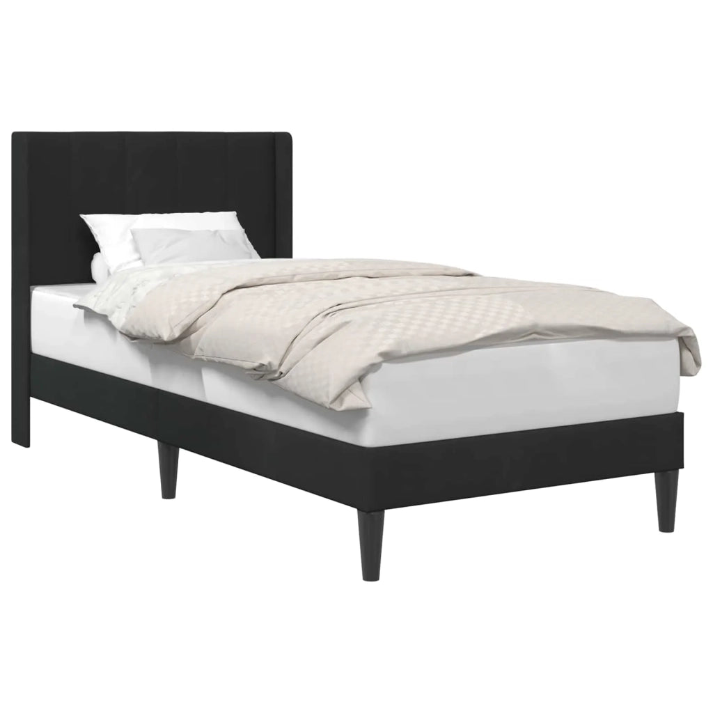 Struttura del letto con testiera-Giroletto Nero 80 x 200 cm Velluto 923251