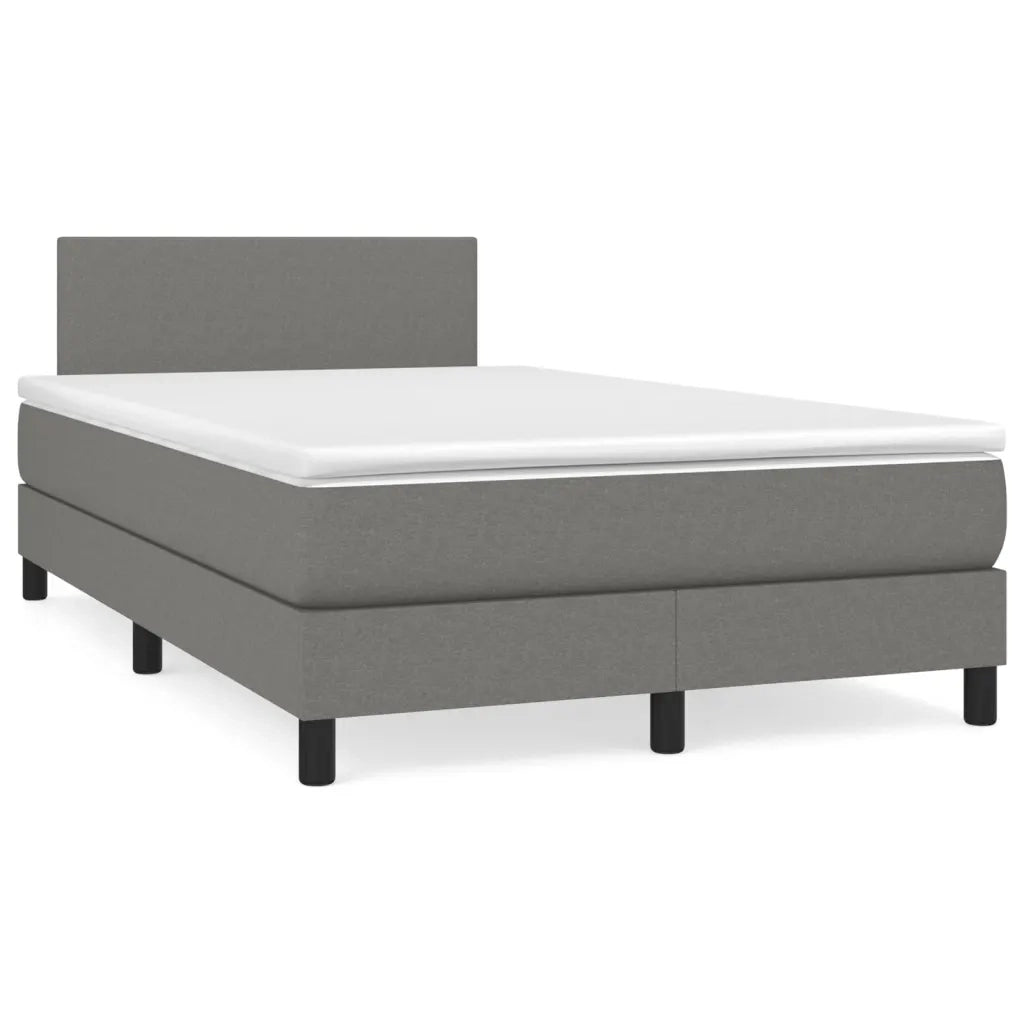 Giroletto a Molle con Materasso Grigio Scuro 120x200 cm Tessuto 3139882
