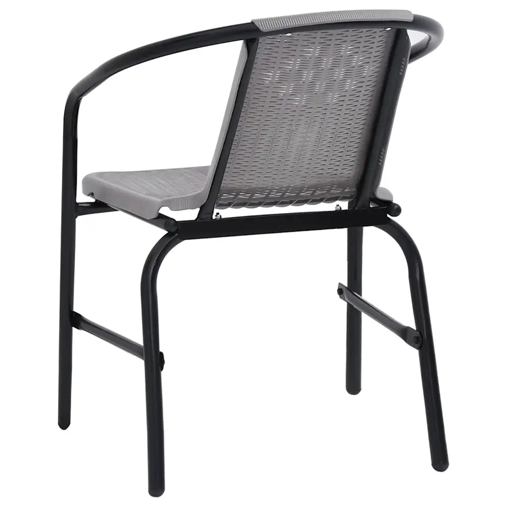 Sedie da Giardino 4 pz Nere Plastica Stile Rattan Acciaio 110kg 312495