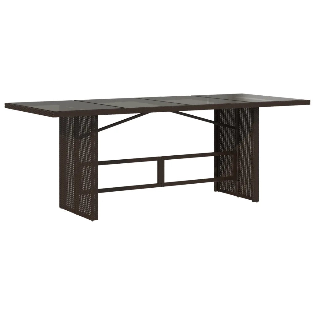 Set da Pranzo da Giardino 9pz con Cuscini Marrone in Polyrattan 3212256