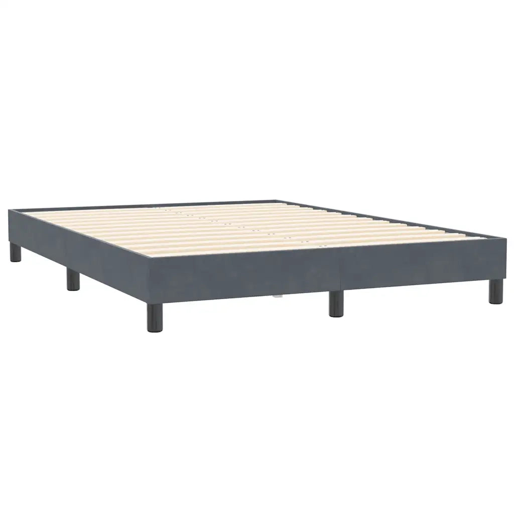Letto matrimoniale | Letto per adulti | Giroletto Molle senza Materasso Grigio Scuro 140x210 cm Velluto