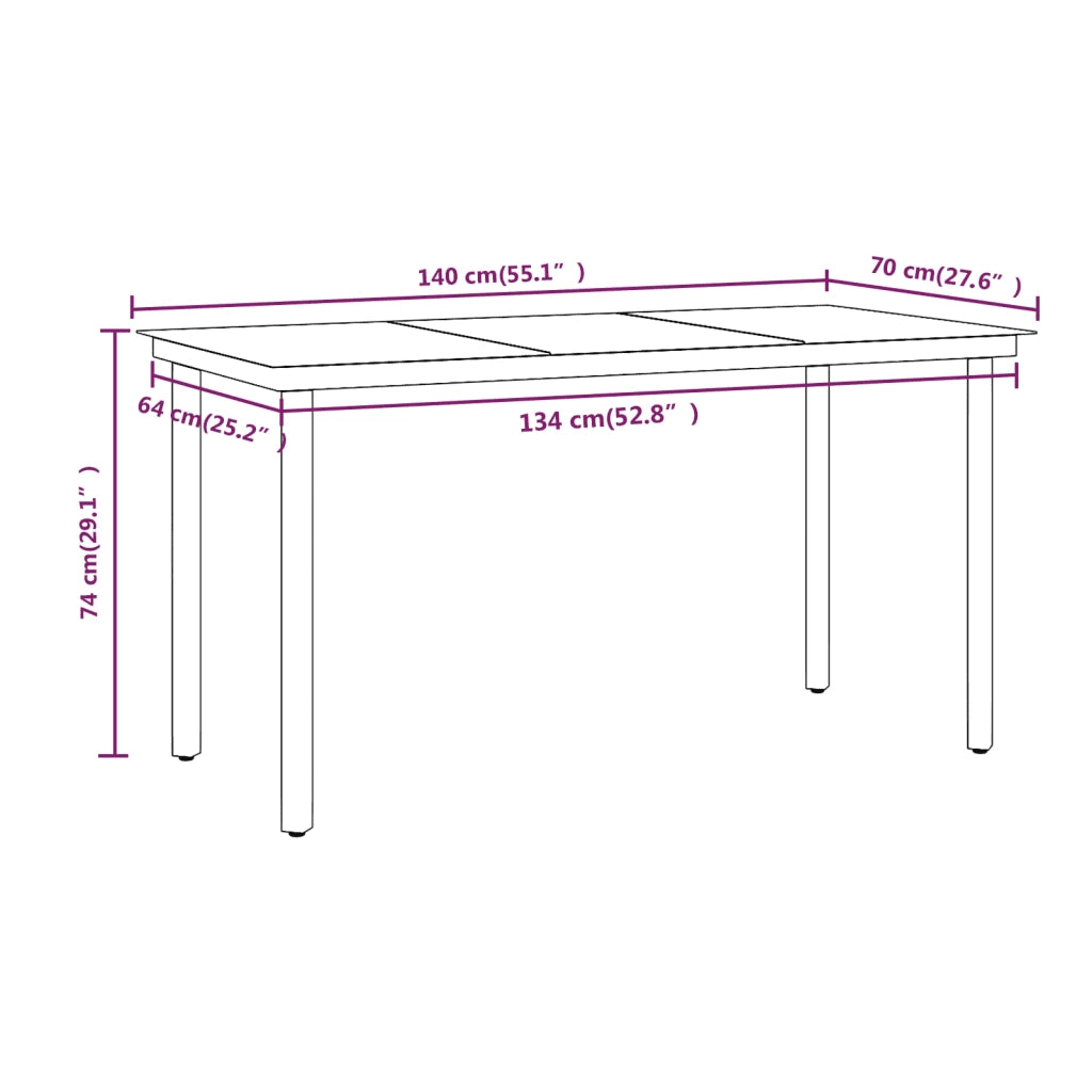 Set da Pranzo da Giardino 5 pz con Cuscini Grigio e Nero 3099289