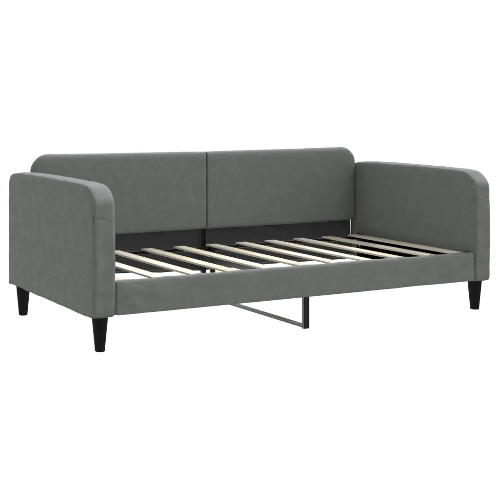 Letto da Giorno Grigio Scuro 100x190 cm in Tessuto 354049