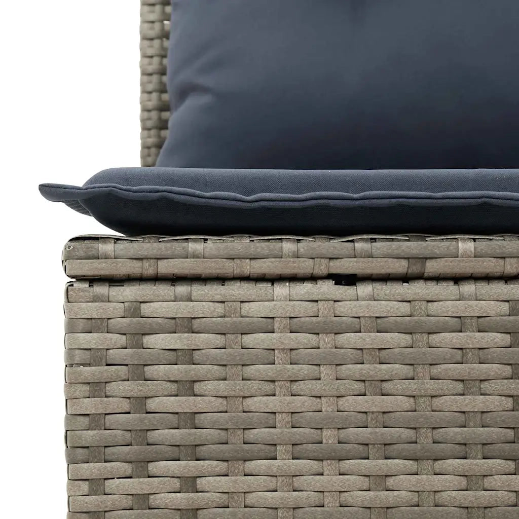 Set Divano da Giardino 7 pcs Grigio e Blu Navy polyrattan 3353934