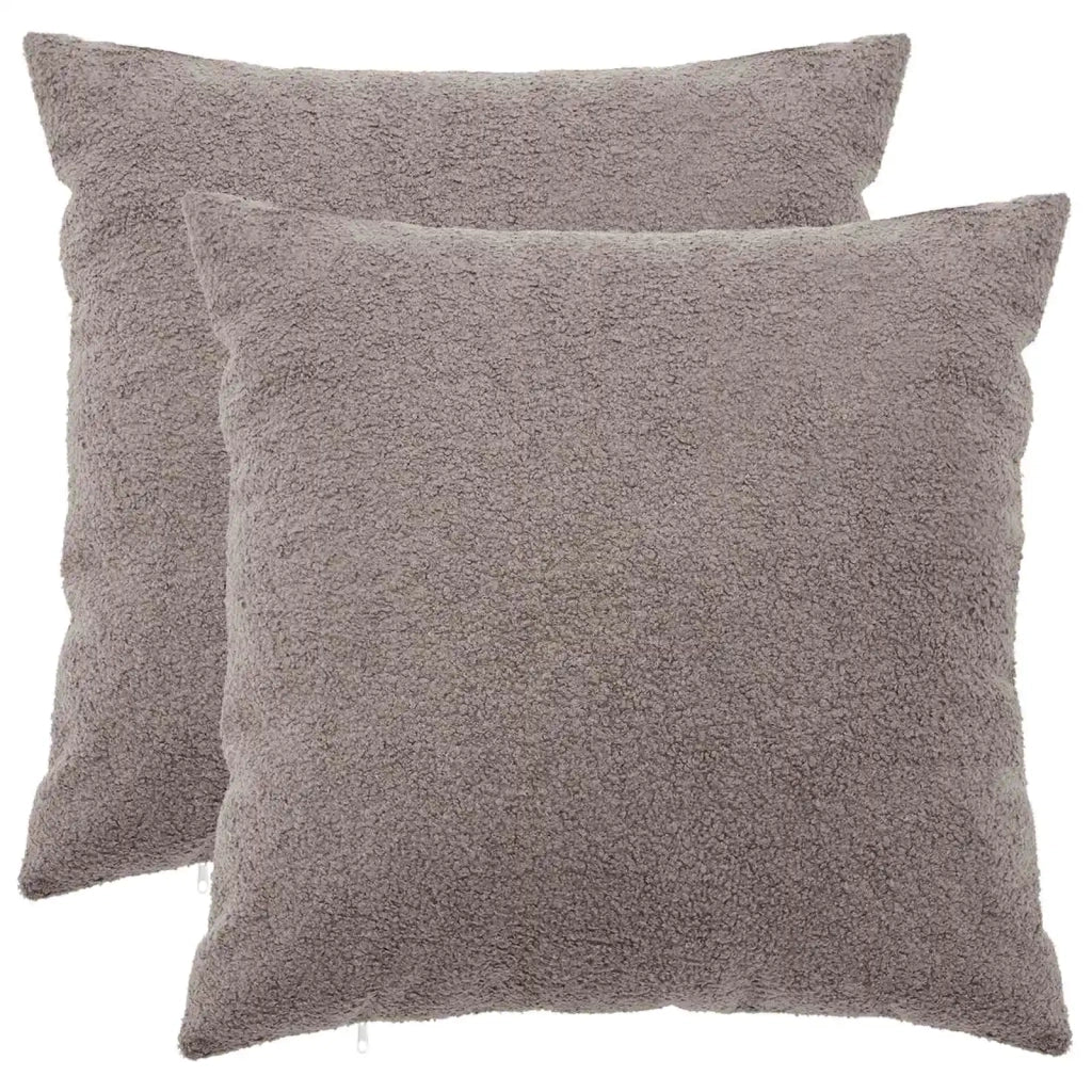 Federa 2 pcs HEERLEN Grigio Chiaro 55 x 55 cm Bouclé 912309
