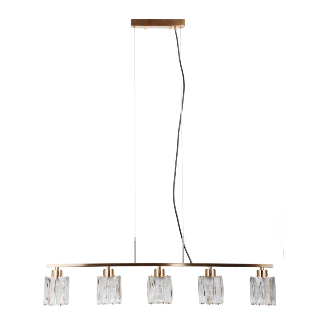 Lampadario a sospensione SIMONA oro cristallo 5xE14 Italux