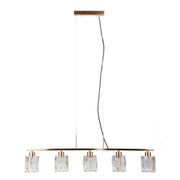 Lampadario a sospensione SIMONA oro cristallo 5xE14 Italux