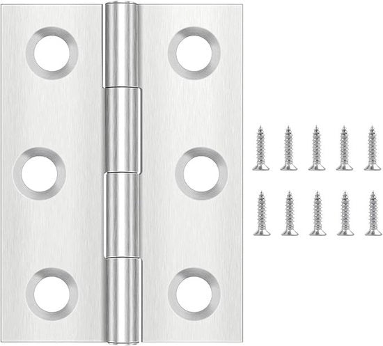 Serrature in acciaio inossidabile pieghevoli 44 mm × 31 mm per porte, finestre, armadi - Set da 20 con 120 viti