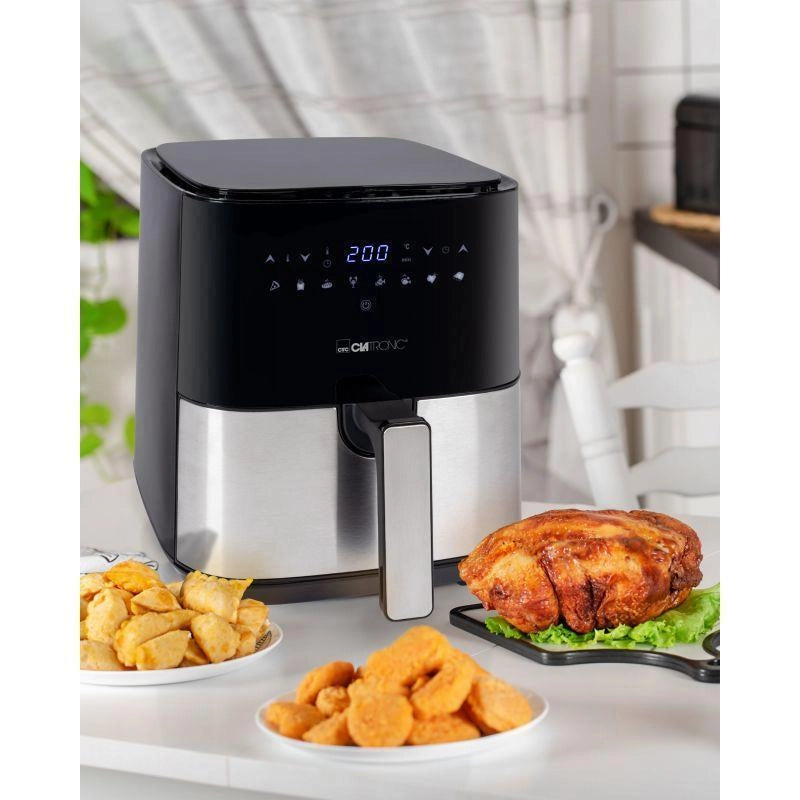 Clatronic FR 3782 H Singolo 5 L Indipendente 1450 W Friggitrice ad aria calda Nero, Acciaio inossidabile