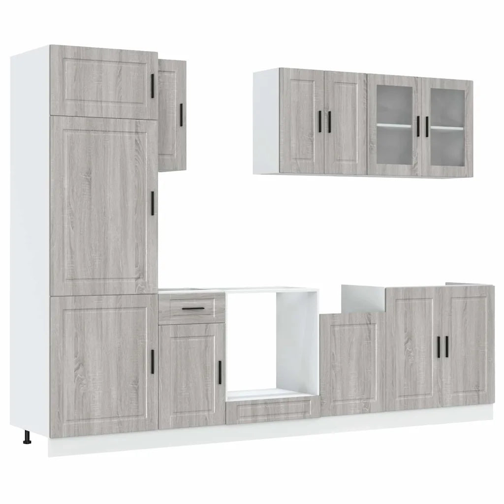 Set Mobili da Cucina 8 pz Kalmar Grigio Sonoma in Truciolato 3314817