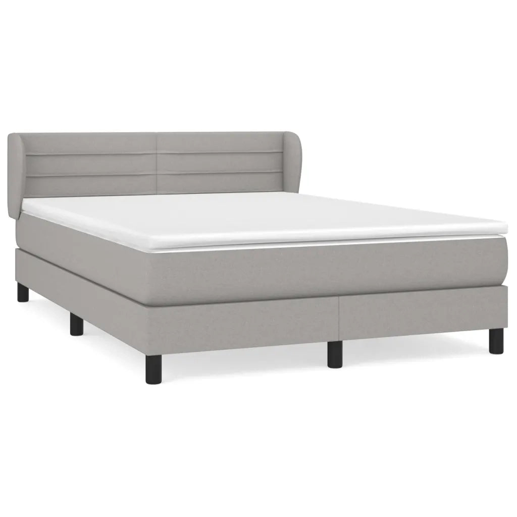 Giroletto a Molle con Materasso Grigio Chiaro 140x200cm Tessuto 3126325