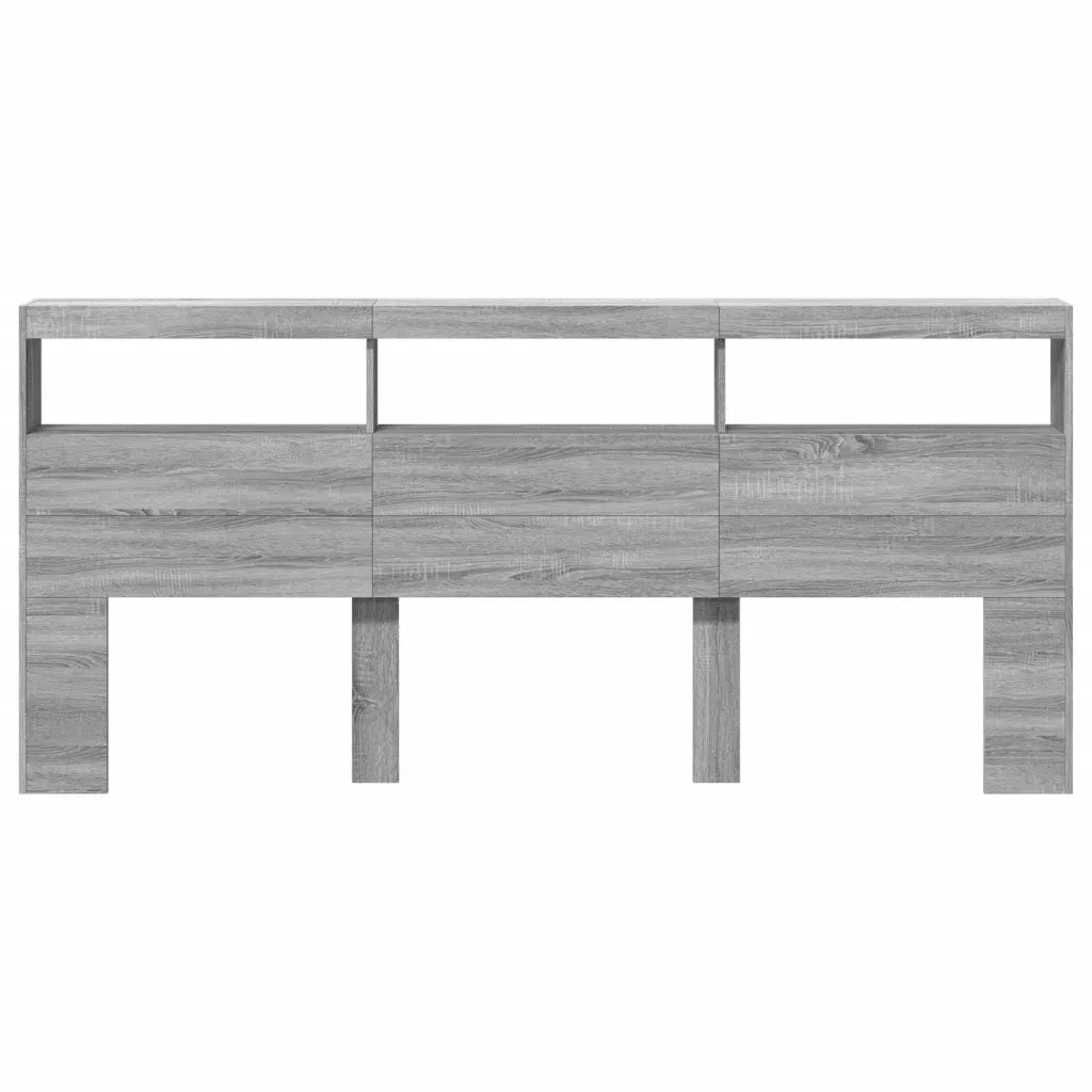 Testiera | Testata con Contenitore a LED Grigio Sonoma 220x17x102 cm