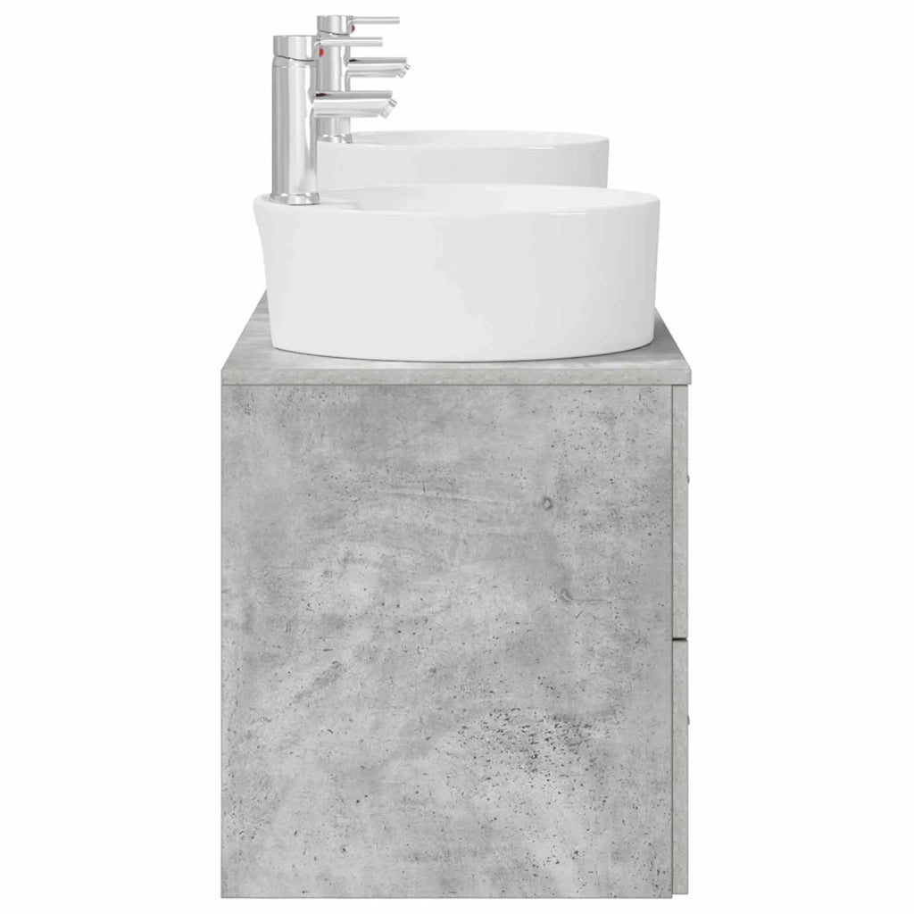 Set di Armadi da Bagno 3 pz Grigio Cemento 62,5 x 44,5 x 50 cm 3405870